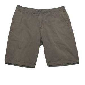 Adam Levine Shorts Mens 32 Brown Chino Flat Front Pockets Belted Casual 9 Inseam